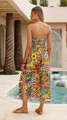 Kelani Luxe Midi Dress - Phaedra Print