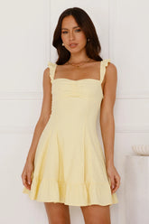 Ultimate Sundress Linen Blend Mini Dress Yellow