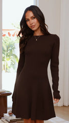 Amity Mini Dress - Dark Brown