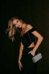 Ember Velvet Corset Crop Top