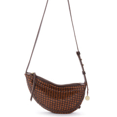 The Sak Tess Sling - Leather - Woven Mahogany Cognac