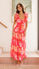 Alma Maxi Dress - Blood Orange
