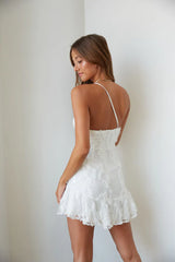Livia One Shoulder Lace Ruffle Mini Dress