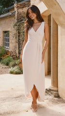 Pamela V Neck Maxi Dress - Ivory