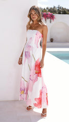 Lila Strapless Maxi Dress - Wildflower Pink