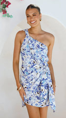 Ariana Mini Dress - Blue/White Print
