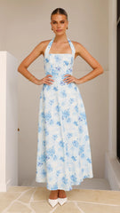 Mady Maxi Dress - Blue Floral