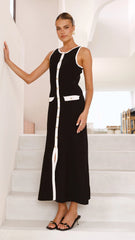 Antoinette Maxi Dress - Black/White