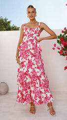 Odilia Maxi Dress - Pink/White Floral