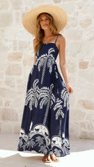 Jaylene Maxi Dress - Navy Bahamas