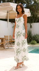 Margo Midi Dress - Green Floral