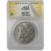 1901 Morgan Dollar AU 50 Details ANACS Silver $1 Coin SKU:I20402 - Morgan coin - Morgan silver dollar - Morgan silver dollar for sale - Profile Coins & Collectibles