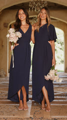 Pamela V Neck Maxi Dress - Navy