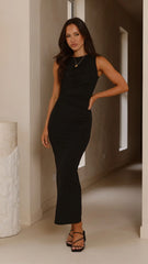 Sarsha Boatneck Maxi Dress - Black