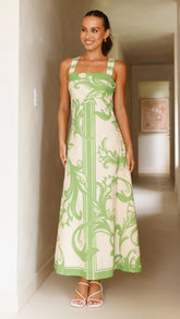 Mandy Maxi Dress - Sage / Cream