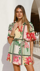 Tarika Mini Dress - Tropical Bloom