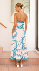 Madra Maxi Dress - Aqua / Pink Zayna