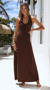 Toryah Maxi Dress - Brown