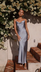 Willow Maxi Dress - Steel Blue