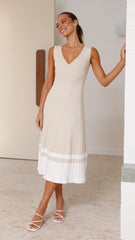Jayde Knit Dress - Beige/White