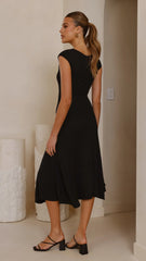 Seona Knit Midi Dress - Black