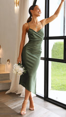 Monte Midi Dress - Olive