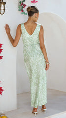 Rubie Maxi Dress - Lime Floral