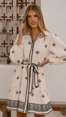 Delainey Mini Dress - Beige/Black