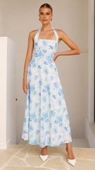 Mady Maxi Dress - Blue Floral