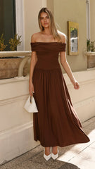 Manalla Maxi Dress - Brown