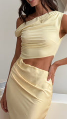 Ruby Asymmetrical Maxi Dress - Yellow