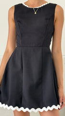 Aceline Mini Dress - Black/White