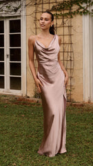 Iris Asymmetrical Maxi Dress - Dusty Pink