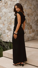 Helana Off Shoulder Maxi Dress - Black