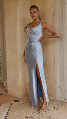 Iris Asymmetrical Maxi Dress - Blue