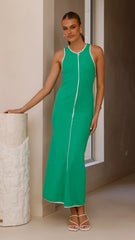 Milli Maxi Dress - Green/White