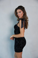 Maria Velvet Burnout Bodycon Mini Dress