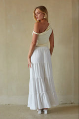 Fern Linen Tiered Maxi Skirt