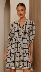 Tabitha Mini Dress - Cortana Print