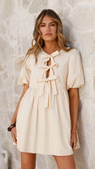 Arana Mini Dress - Beige