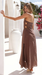 Ramona Strapless Maxi Dress - Brown