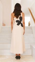 Nancia Maxi Dress - Beige / Black