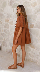 Arana Mini Dress - Chocolate