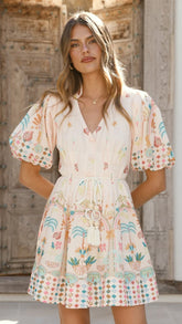 Misty Mini Dress - Acacia Palm