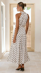 Dawson Maxi Dress - Cream / Black Polka Dot