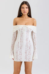 Sonya Off Shoulder Lace Mini Dress