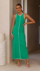 Milli Maxi Dress - Green/White