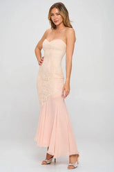 Serena Asymmetrical Lace Gown