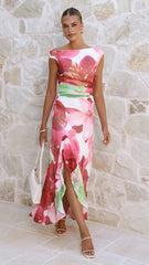 Amity Maxi Dress - Pink/Green Floral