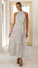 Dawson Maxi Dress - Cream / Black Polka Dot